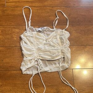 Princess Polly White Ruched Camisole